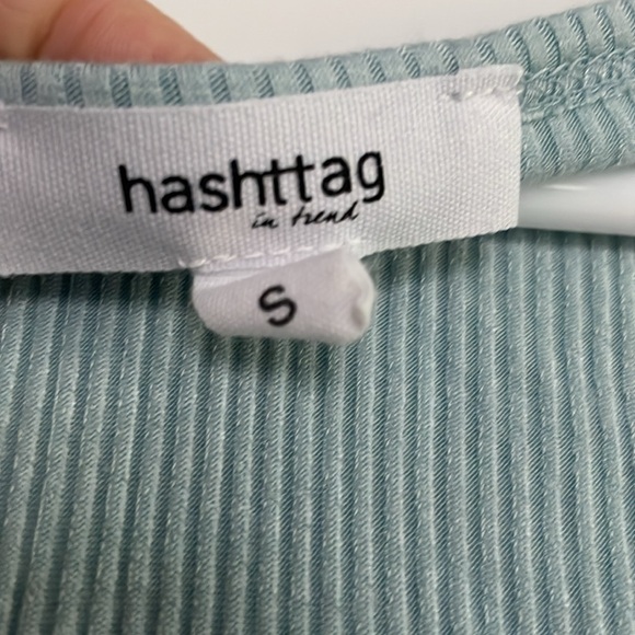 Sea foam blue ribbed tank keyhole with bow size S hashtag EUC very soft - Picture 6 of 13